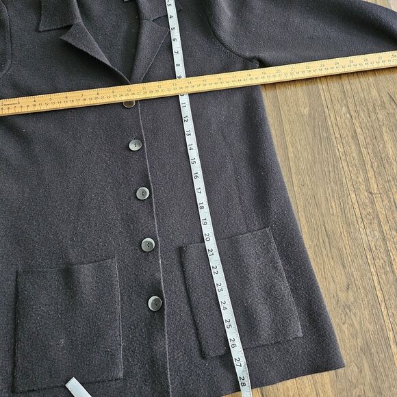 Vintage Liz Claiborne Knit Blazer Black Small 90s Merino Wool Blend Classic EUC - Picture 6 of 7